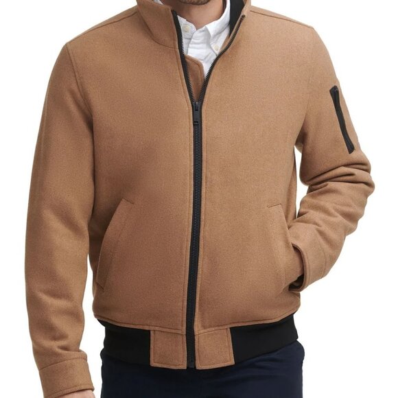 New DOCKERS Camel beige bomber jacket mens size Medium - Picture 10 of 10